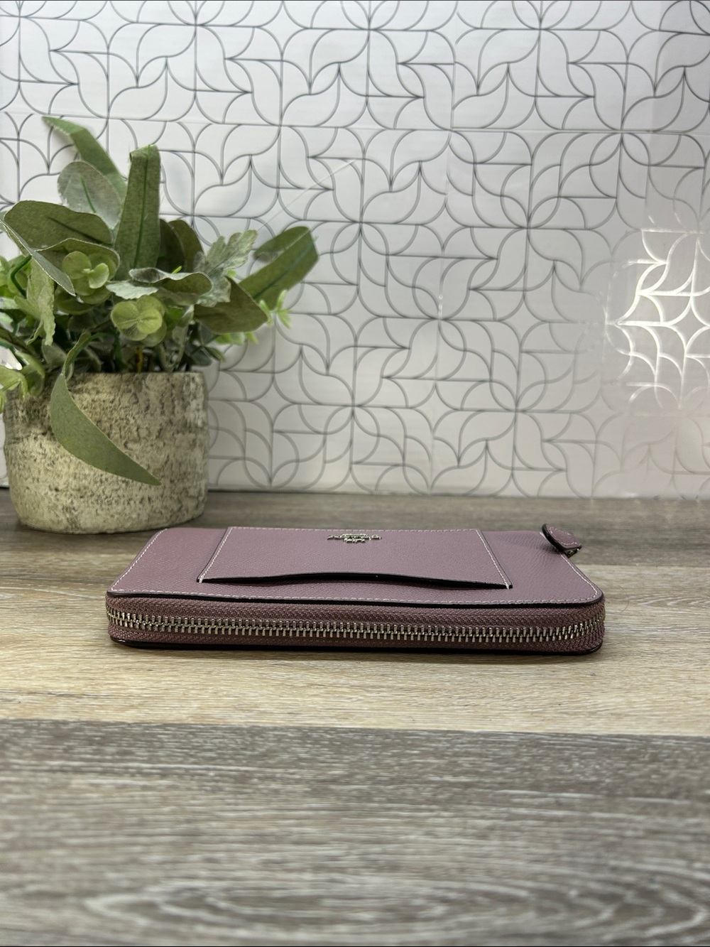 Coach Pink Leather Zip Wallet - Picture 4 of 9